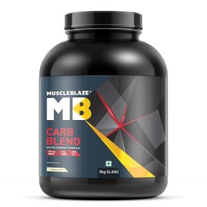 muscleblaze carb blend powder, unflavoured (40 servings, 3kg / 6.6lbs) | active energy formula