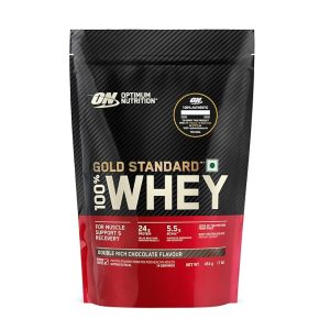optimum nutrition (on) gold standard 100% whey protein powder 1 lb (double rich chocolate), primary source isolate