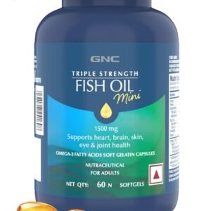 GNC Triple Strength Fish Oil 1500mg Omega-3 with 900mg EPA & DHA | 60 Softgels