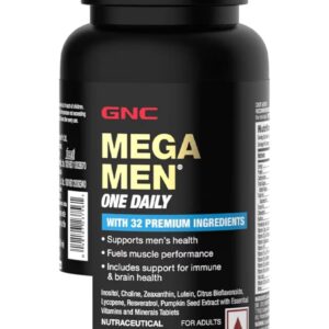 GNC Mega Men One Daily Multivitamin | 60 Tablets | 32 Premium Ingredients