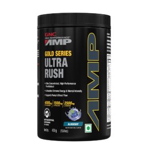GNC AMP Gold Series Ultra Rush Pre-Workout | 450 gm | 30 Servings |