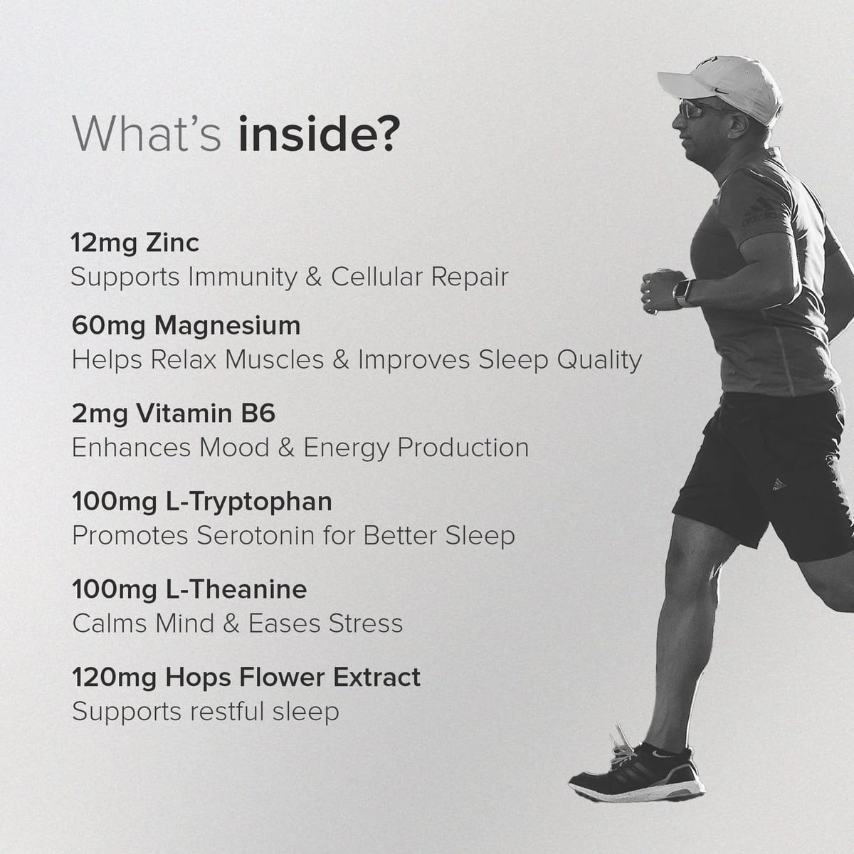 GNC Zinc Magnesium Complex (ZMA) with Vitamin B6, L-Theanine, L-Tryptophan & Hops Flower Extract | 60 Veg Tablets - Image 3